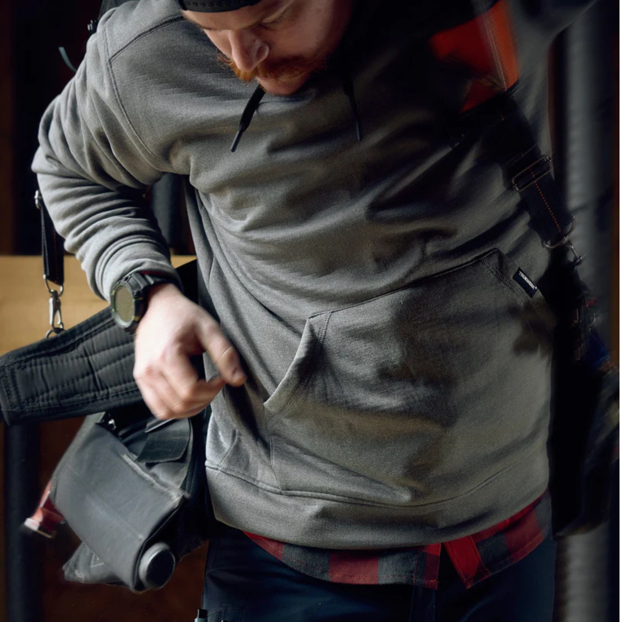 TRUEWERK M2 Heather Gray Grid Hoodie from Columbia Safety